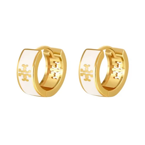 Jewelry - White and Gold hoops